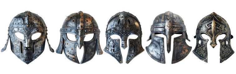 Set of classic Medieval Knight Armet Helmet