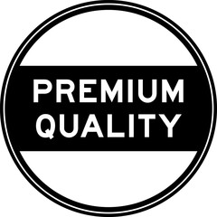 Black color round seal sticker in word premium quality on white background