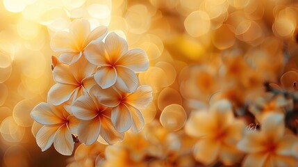 Plumeria Flowers in Soft Golden Light