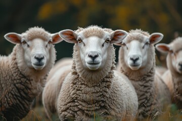 Fototapeta premium Curious Sheep in a Field