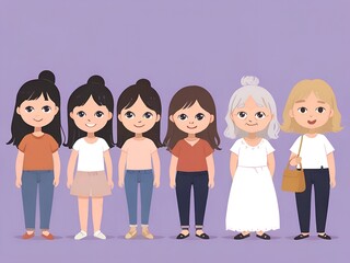 Fototapeta premium Female solidarity friendship of girls, AI generated