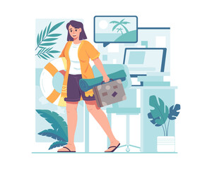 Woman enjoying summer holiday