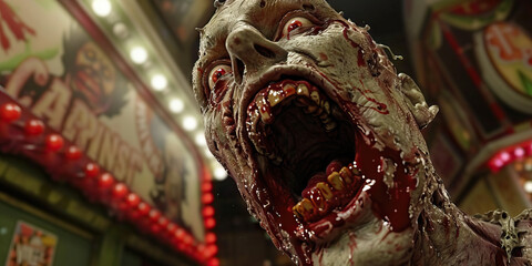 Carnival of carnage a gruesome display of horrors and zombie clowns.
