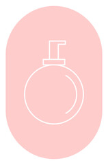 Button representing beauty and aesthetics services, makeup, skincare, haircare, and wellness. Beauty salons highlights