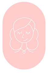 Button representing beauty and aesthetics services, makeup, skincare, haircare, and wellness. Beauty salons highlights