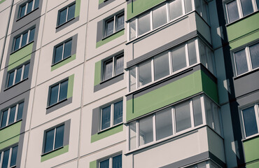 walls and empty windows of new modern houses in Ukraine