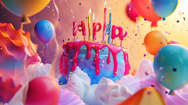 Magnificent Birthday perty card with unique design