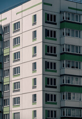 walls and empty windows of new modern houses in Ukraine