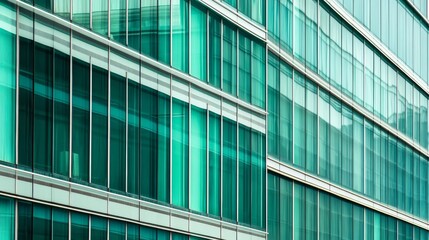 Modern HK office building's glass facade