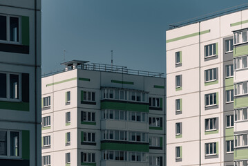 Fototapeta premium walls and empty windows of new modern houses in Ukraine