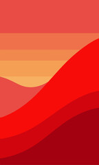 A vibrant red and yellow wave gracefully displayed on a red background