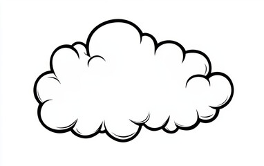 A white cloud with a black outline