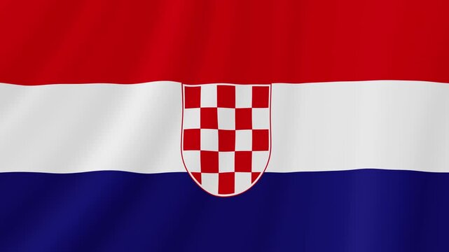 Croat Minority in Serbia and Montenegro Waving Flag. Realistic Flag Animation. Seamless Loop Background.	
