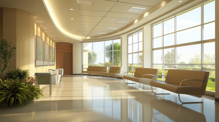Fototapeta premium Stylish and Modern Hospital Waiting Area Architecture