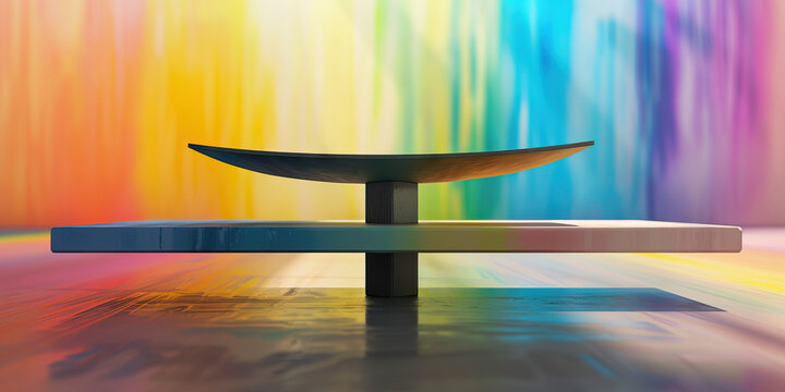 Abstract Balance: Harmonious Designs for a Balanced Workplace - Visualize abstract artworks with balanced compositions and calming colors, creating a sense of equilibrium in a corporate setting