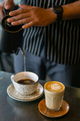 Person Pouring Hot Water to Make Coffee