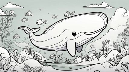 Obraz premium Animal Coloring Book for Children's Development with Outline Drawings