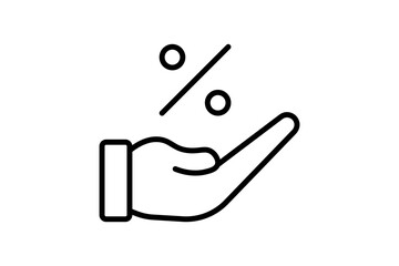 Percentage sign icon. icon related to accounting. suitable for web site, app, user interfaces, printable etc. line icon style. simple vector design editable
