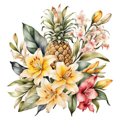 Watercolor Floral Flower Design, Watercolor Flower Arrangements Floral, Watercolor Flower Design, Flower Sublimation Floral Clipart, Clipart, Wedding Decoration