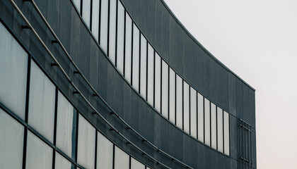 Fototapeta premium large gray concrete structure with empty windows