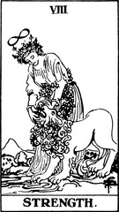  Strength, an individual major arcana tarot card
