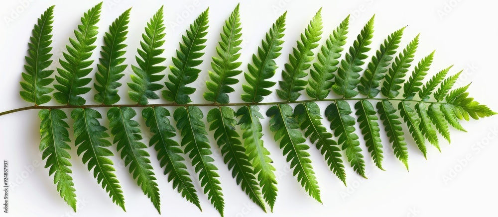 Poster Isolated green fern leaves Blechnum spicant on a white background are perfect for nature themed displays with a copy space image for text or design
