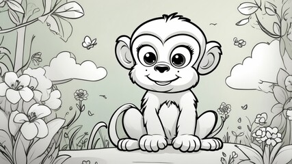 Obraz premium Animal Coloring Book for Children's Development with Outline Drawings