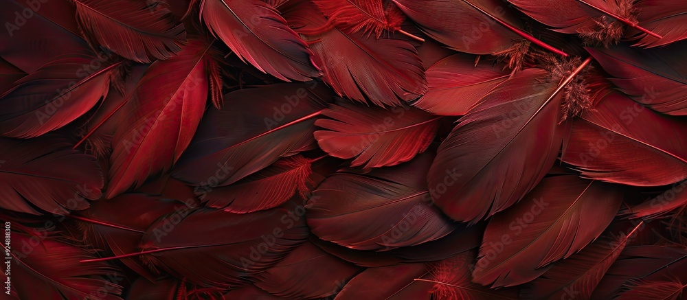 Aufkleber Red maroon feather pattern with a background for copy space image