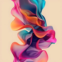 Abstract fluid shapes with vibrant colors blending in modern design