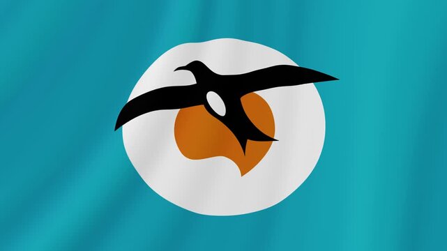 Rabi Island Banaba People Waving Flag. Realistic Flag Animation. Seamless Loop Background.	
