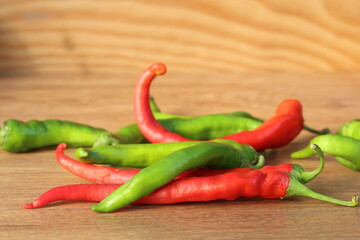 red and green hot chili peppers