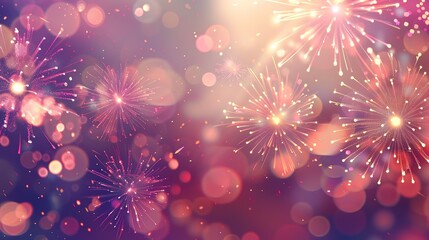 Obraz premium Superb New year composition with fireworks