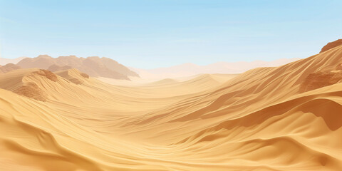 Naklejka premium Desert Discovery: Expansive Dunes and Arid Landscapes - Imagine a background showcasing vast desert landscapes, towering sand dunes, and rugged terrain, perfect for a desert hiking expedition