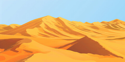 Naklejka premium Desert Discovery: Expansive Dunes and Arid Landscapes - Imagine a background showcasing vast desert landscapes, towering sand dunes, and rugged terrain, perfect for a desert hiking expedition