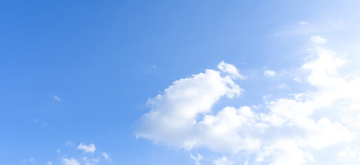 Fototapeta premium Beautiful blue sky with strange shape of clouds in the morning or evening used as natural background texture in decorative art work