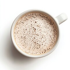 Coffee cup isolated on transparent background, top view