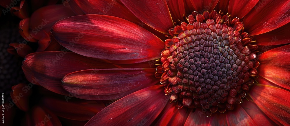 Aufkleber macro photograph of a gerbera daisy highlighting intricate details with room for text in the image. 
