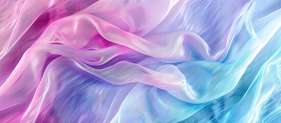 Obraz premium A modern and glamorous fabric design in shades of pink blue and purple with a delicate texture split into two elegant sections Perfect for a copy space image