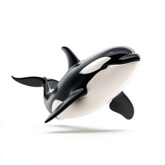 Obraz premium Isolated killer whale Orca on transparent background