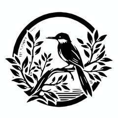 birds silhouette Hummingbird on white background Vector illustration black and white isolated 2
