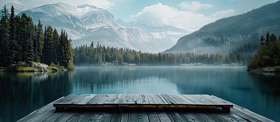 Motivational You have the power concept displayed on a beautiful black chalkboard with a serene mountain lake backdrop featuring copy space image