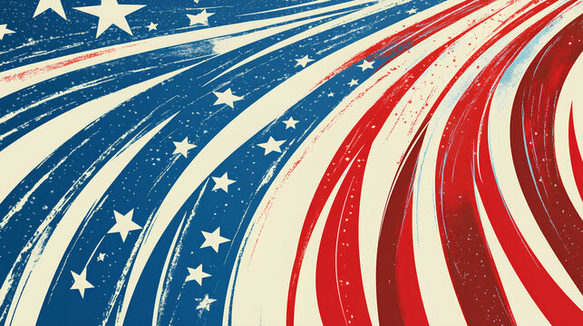 A background with an American flag pattern,