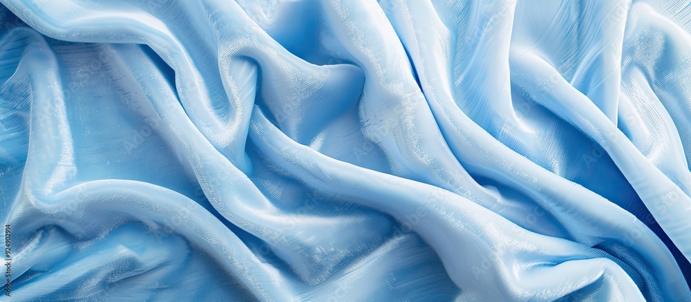 Poster soft and smooth light blue velvet fabric texture for a copy space image