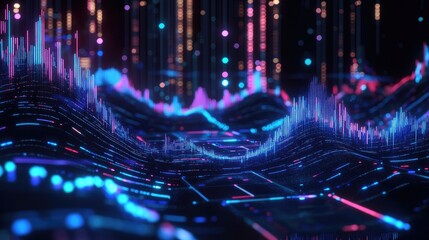 Obraz premium Cryptocurrency stock surge, futuristic chart interface, 3D illustration