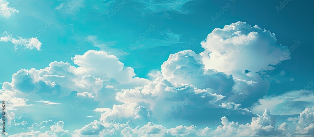 Aufkleber the vast blue sky with fluffy clouds suitable as a copy space image