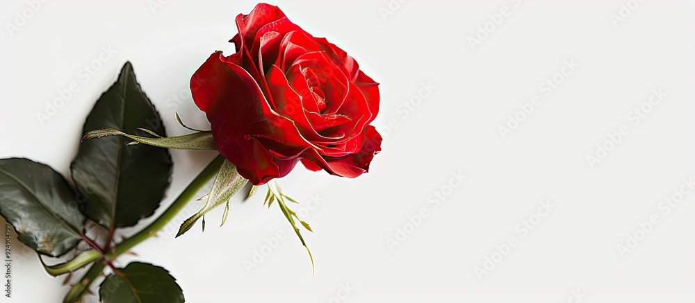 Poster Red rose with copy space image for personalized text