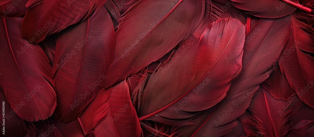 Aufkleber Red maroon feather pattern with a background for copy space image