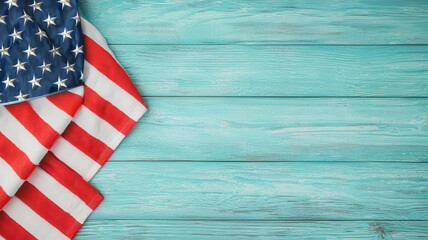 Obraz premium Labor Day beach relaxation, USA flag towels