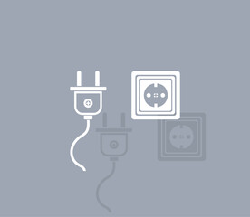 Fototapeta premium Vector icon of white color with shadow on gray background