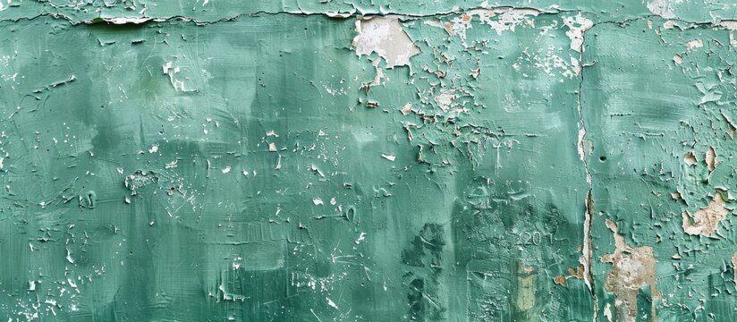 Rustic green plastered wall as a background with copy space image